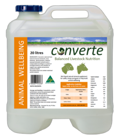 WIN!! Head over to our Facebook page to enter the draw to win a 20lt container of <a href="/convertehealth/">Converte</a> Animal Nutrition. This is the #AustralianMade organic liquid mineral drench I trialled on our lambs this year with great results. The prize includes delivery anywhere in Australia!