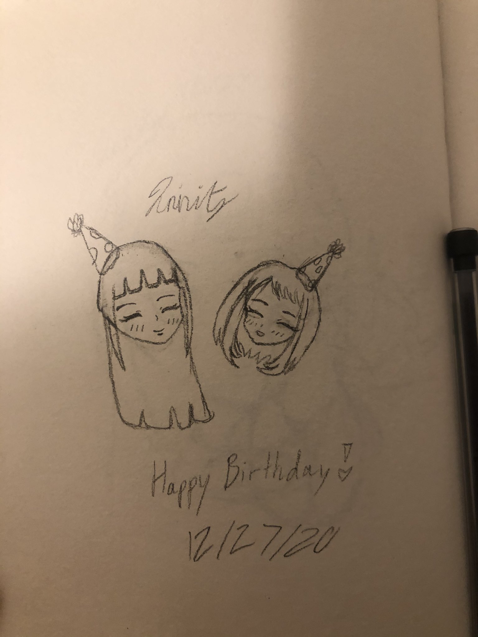 Happy birthday to Hinata Hyuga (Naruto) & Ochako Uraraka! (BNH/MHA) <3 a quick sketch btw!  