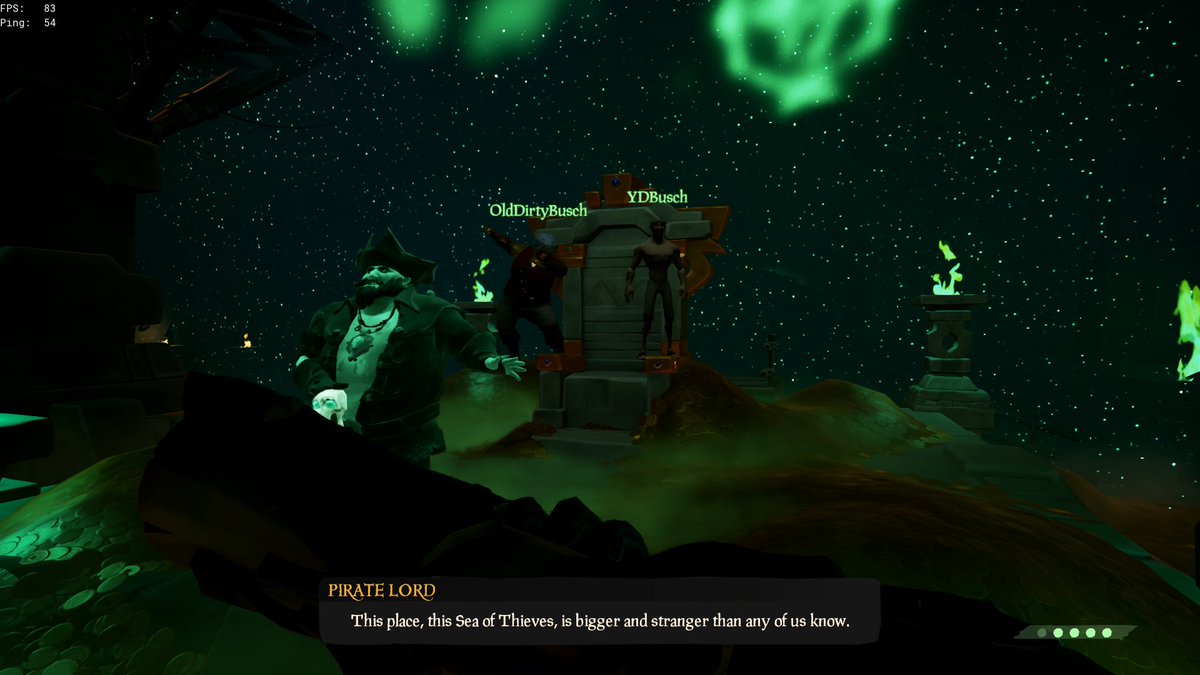 OldBusch's tweet photo. Got YDB's PC built today and @SeaOfThieves installed. What's the first thing we do? That's right. Shores of gold. #PVElords https://t.co/8YFfOc2oAO