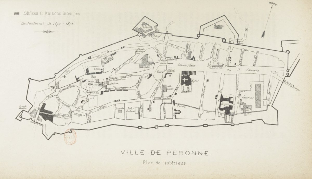 5/ Within the town, with much of the population seeking refuge in cellars, several fires broke out and many buildings were damaged...