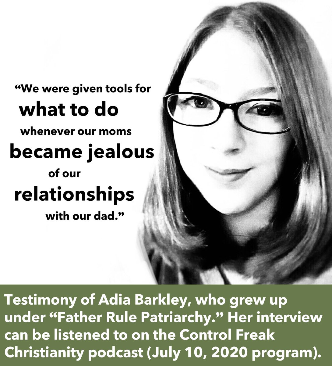 “We were given tools for what to do whenever our moms became jealous of our relationships with our dad.” (Adia Barkley, former Father Rule Patriarchy adherent)Interview w/ Adia on the Control Freak Christianity show https://www.stitcher.com/show/control-freak-christianity/episode/interview-adias-story-75523234 @AdiaBarkley @control_podcast 8/25