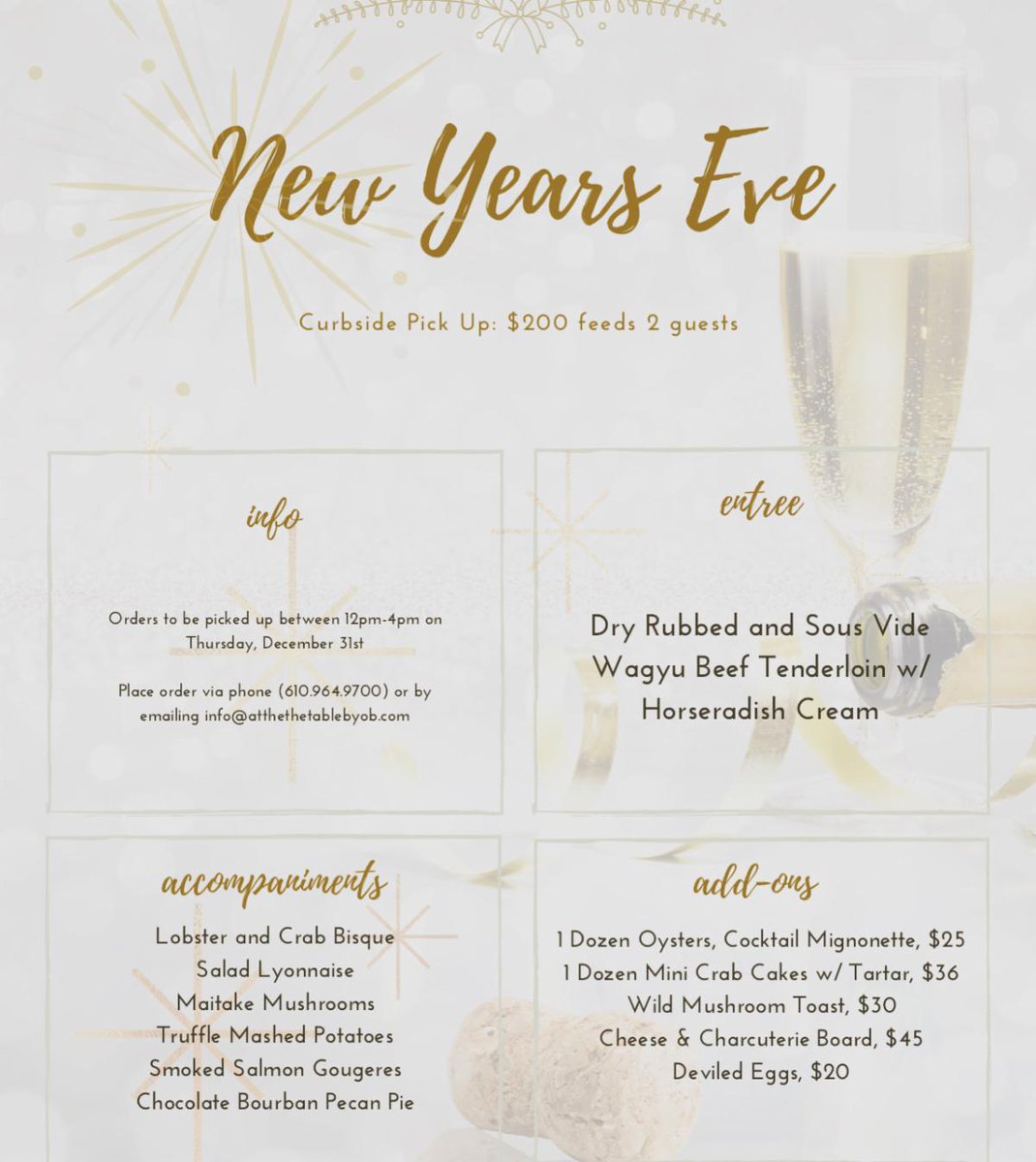 NYE Curbside &amp; Dine Under The Tent conta.cc/2KvXVgM