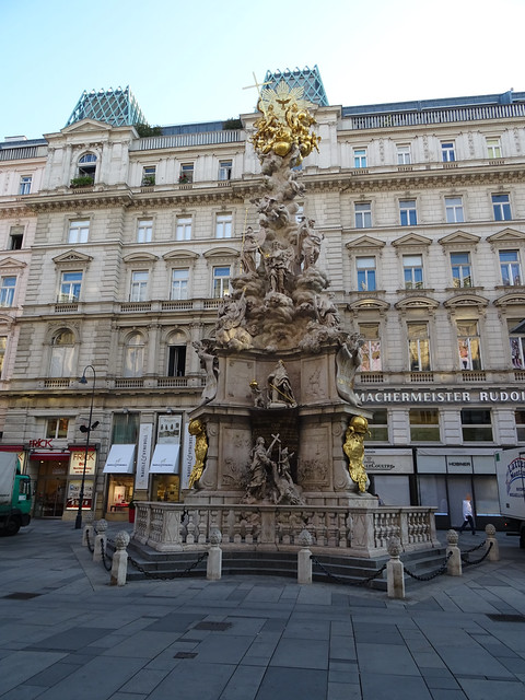 Throughout Europe stone columns sometimes called plague columns or Holy Trinity columns were erected as a thanksgiving for the end of a plague outbreak. (...)