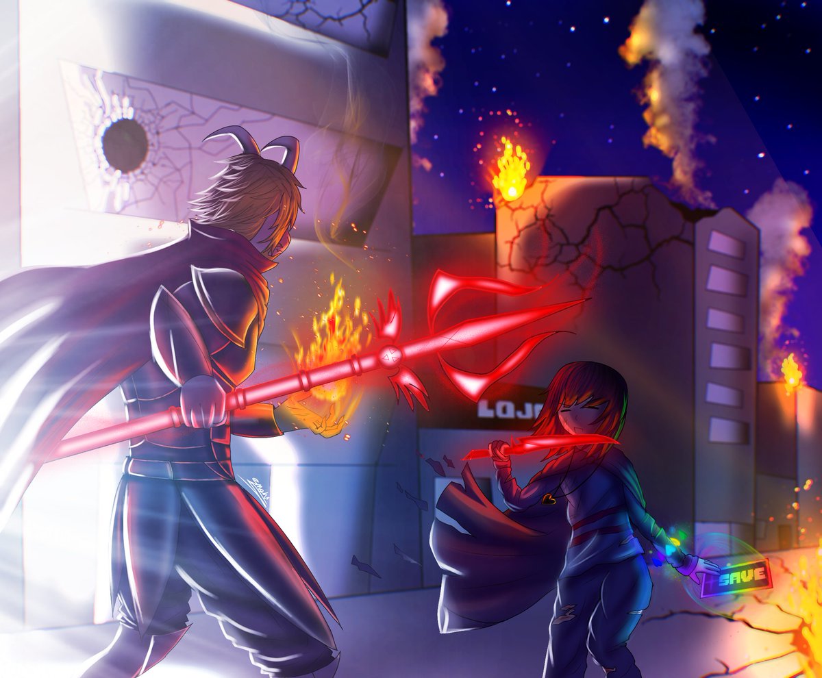 fall_SnowKing's tweet photo. Frisk vs Asgore (Darkworld Au) #Asgore #drawing #draw #undertale #undertaleAU #undertaleFanart #deltarune #Frisk https://t.co/bgVNNH2B9Y