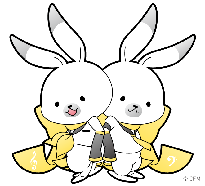 「昨日だったうさが、パワフルでチャーミングなリンちゃんとレンくんのお祝いうさ!いつ」|ラビット【公式】ユキネのイラスト