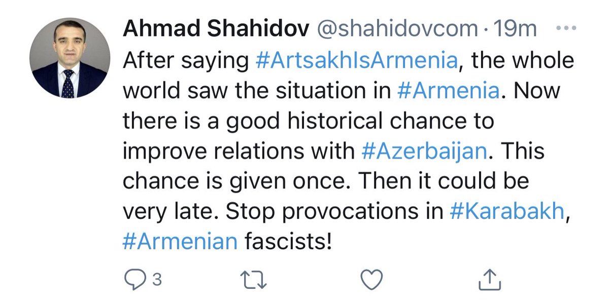 301arm's tweet photo. The Head of the "Azerbaijani Institute for Democracy and Human Rights" preaching democracy and human rights. https://t.co/1Df5JjU5Hn