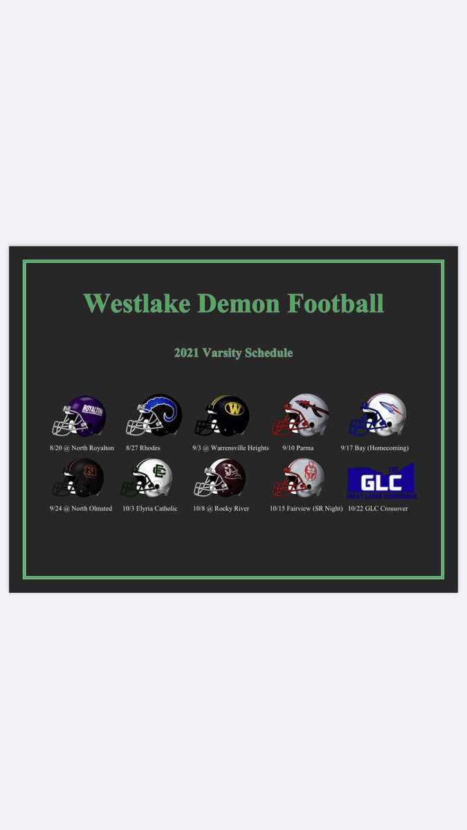 _DemonFootball's tweet image. 2021 Westlake Demon Football Schedule.