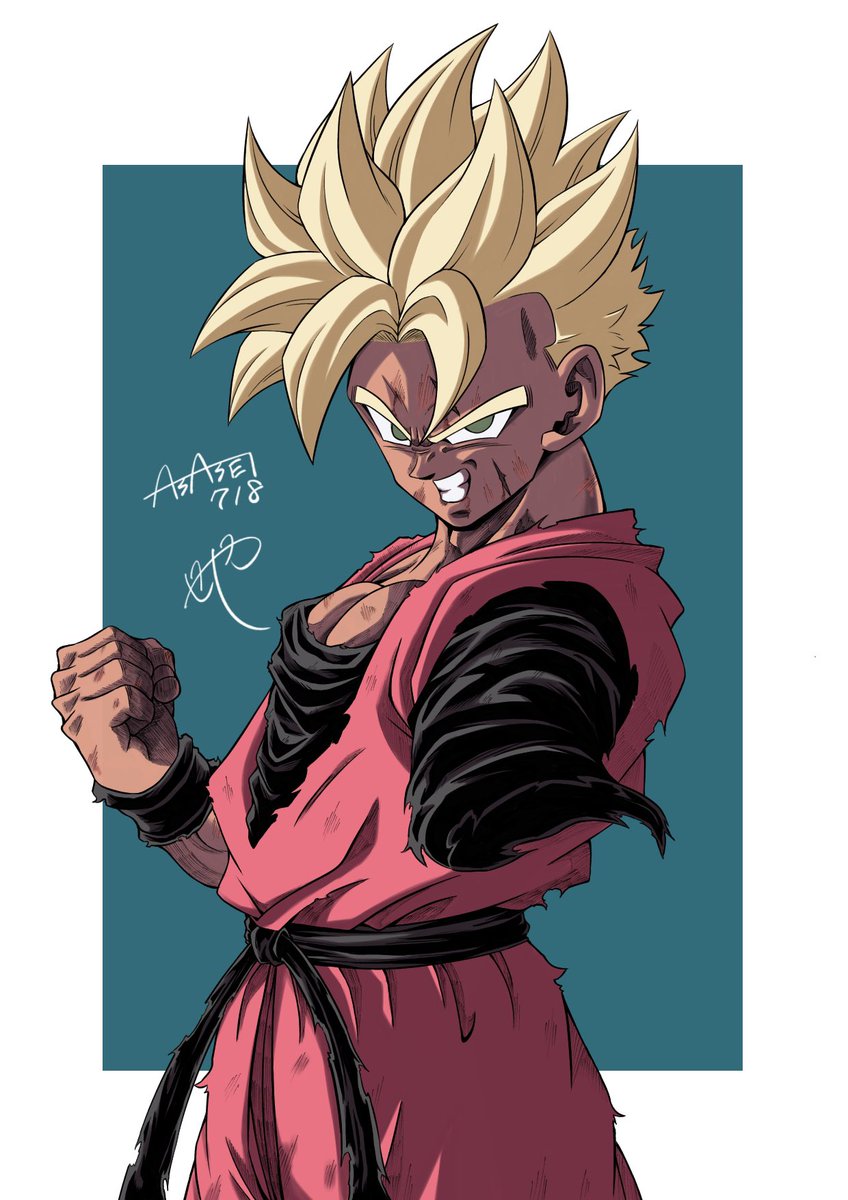 1boy male focus solo blonde hair super saiyan dougi clenched hand  illustration images