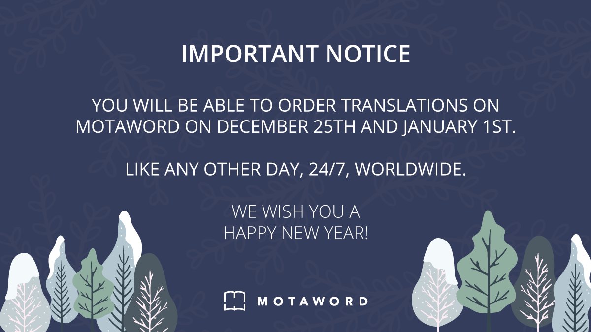 We really don't need to post a message like this, but it's an excuse for our marketing people. MotaWord runs 24/7, 365 days. #translation #translationservices #translationagency #translationcompany #translationservice #xmas2020 #xmas #christmas #christmastime #christmas
