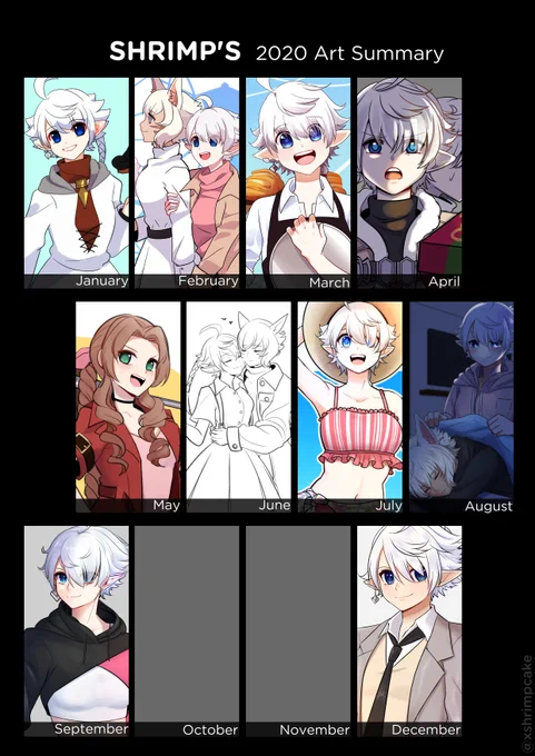 i didn't put my school work in but can't believe I missed out two months of Alisaie ? #2020ArtSummary 