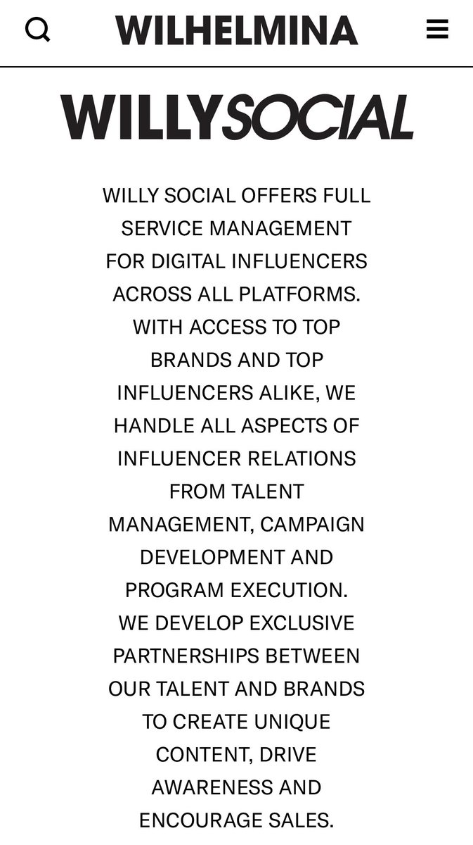6/ the “Wilhelmina” brand is highly valuable and sought after. For example, Ralph Bartel, founder of  @Travelzoo has built an ~18% stake. I believe the brand hasn’t been utilized nearly enough (especially in the social influencer marketing space)...Link:  https://pagesix.com/2018/05/09/big-shot-shareholders-going-after-wilhelmina-models/
