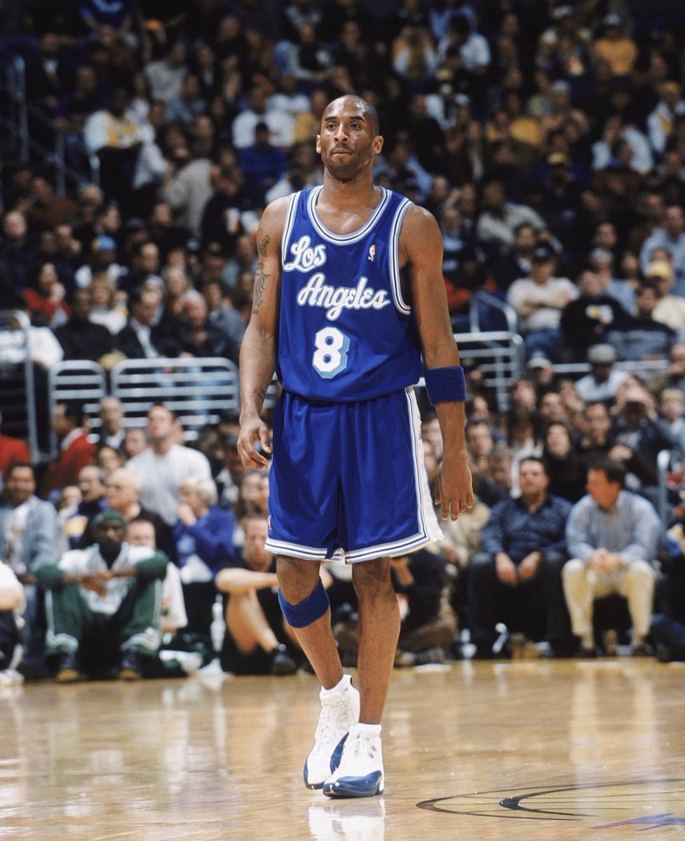 Timeless Sports on X: (2003) Kobe in the throwback Lakers jersey and  French Blue 12s. 💧♾  / X