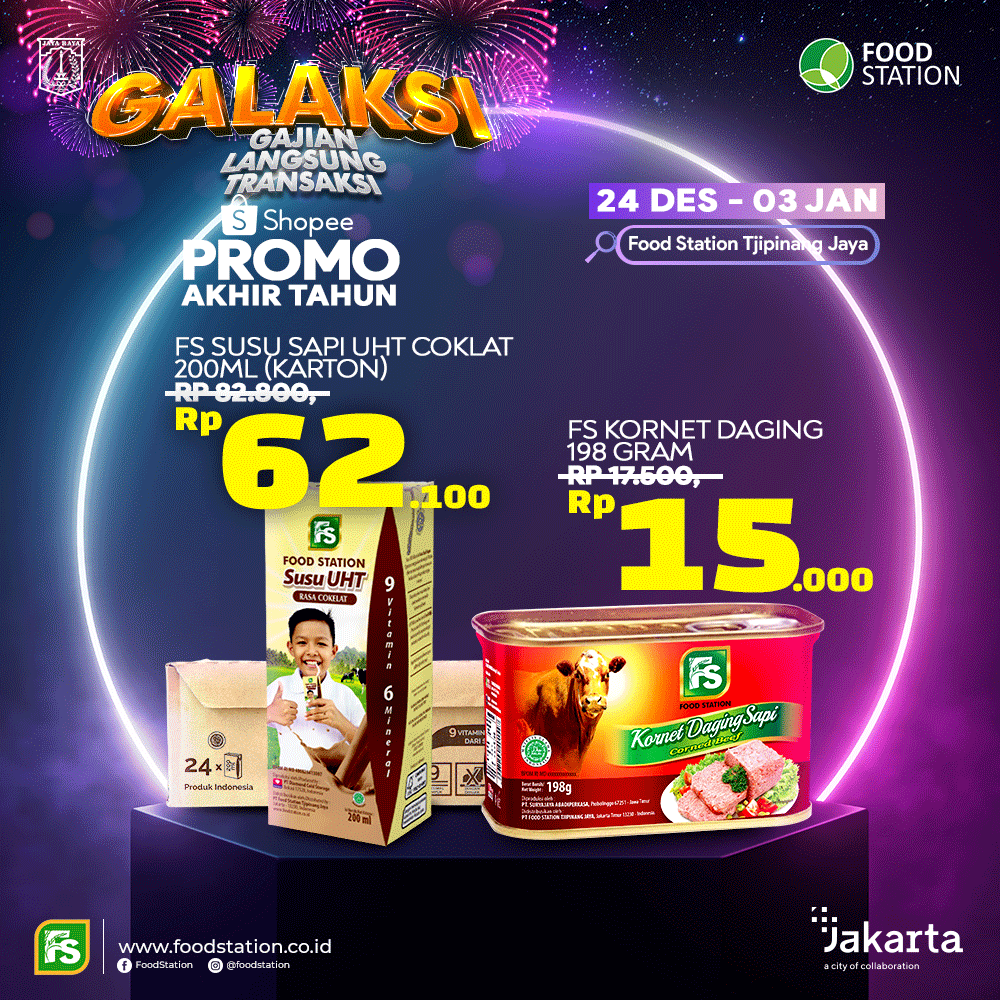 Food Station X Shopee Promo Akhir Tahun
GALAKSI "Gajian Langsung Transaksi".
Dapatkan harga spesial Produk Pangan Food Station di Official Store Food Station di Shopee
Catat tanggalnya ya 24 Desember 2020 - 3 Januari 2021

shopee.co.id/foodstationoff…
#foodstation
#shopee
#galaksi