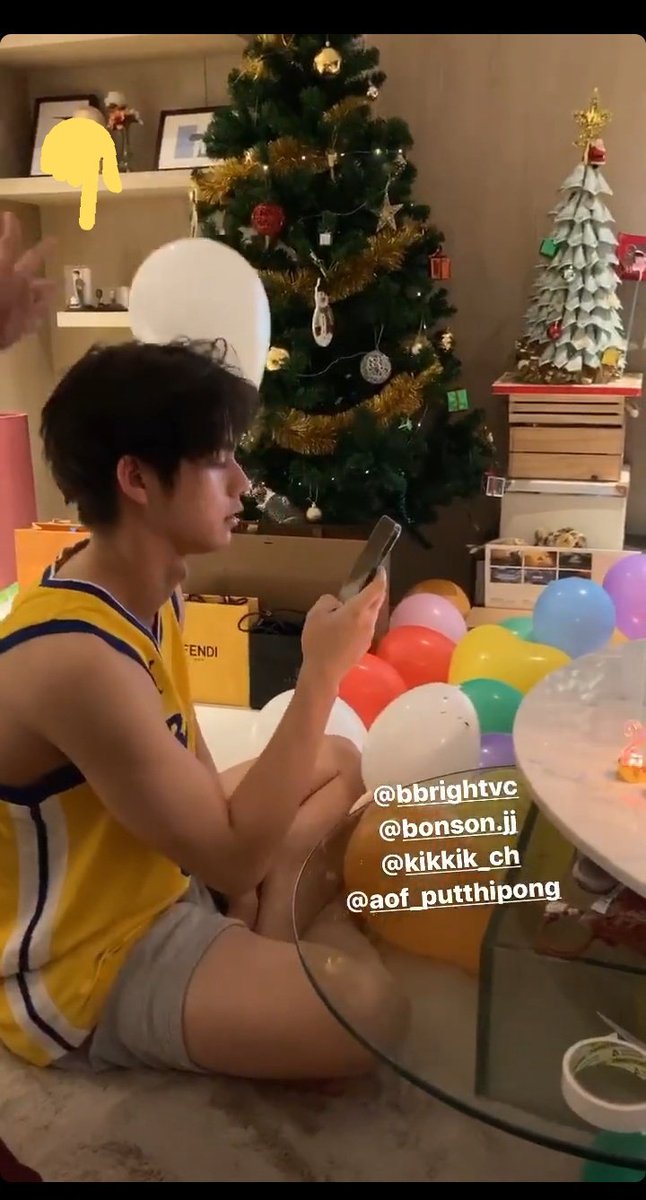bunny balloons. It wasn't PKik, bec his hand was on Bright's shoulder when the balloon fly up, and IDT the balloons came from PKik's direction. Also, PKik tried to stop the balloon from coming to Bright. He couldn't be the one throwing the balloon and stopped it midway.