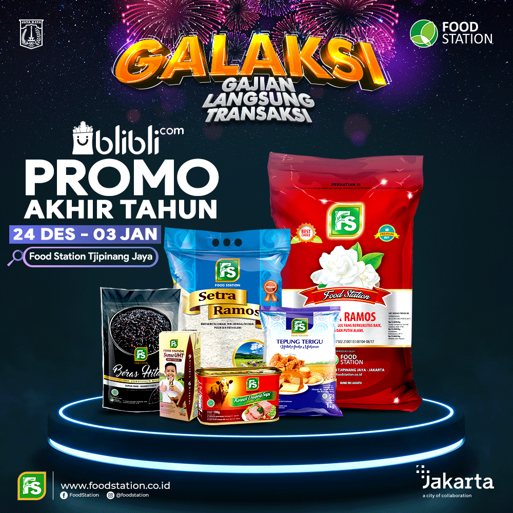 Food Station X BliBli Promo Akhir Tahun
GALAKSI "Gajian Langsung Transaksi".
Dapatkan harga spesial Produk Pangan Food Station di Official Store Food Station di <a href="/bliblidotcom/">Blibli</a> 
Catat tanggalnya ya 24 Desember 2020 - 3 Januari 2021

blibli.com/.../food-stati…

#foodstation
#blibli