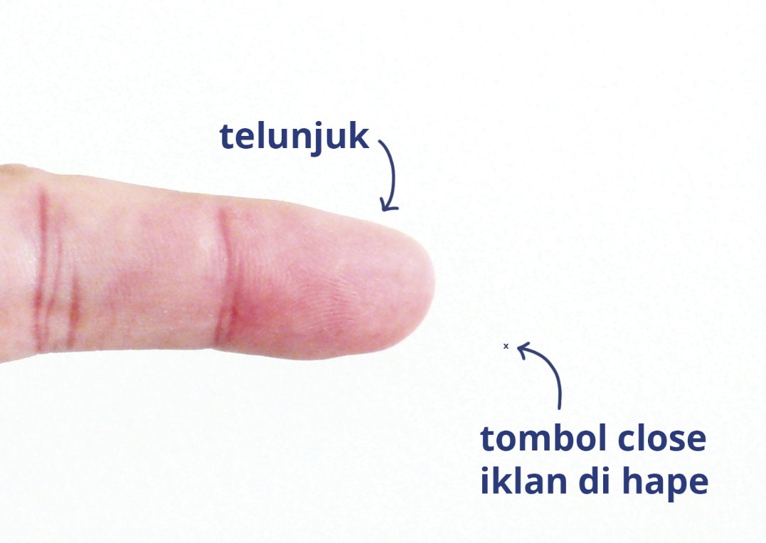 ricosync's tweet photo. Tentang iklan di hape dan close button nya. https://t.co/z05VxFLirF