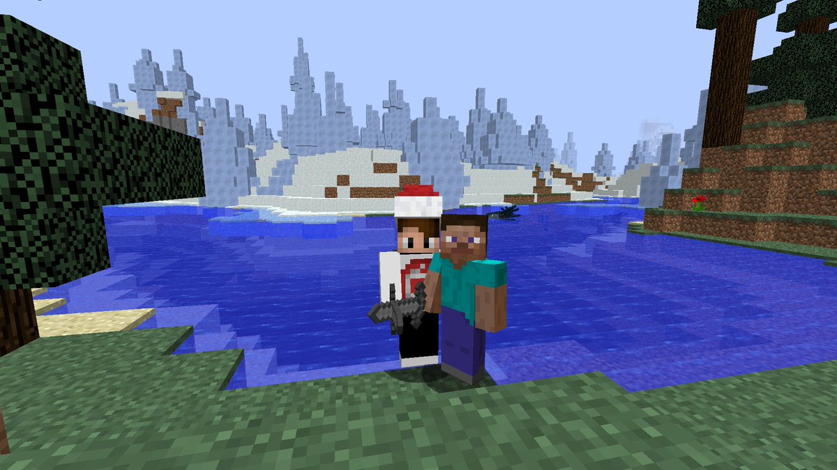 BLCmaster2's tweet image. 昨日Minecraft 買ったらばっかりのリア友とサバイバルしてたら、氷塊バイオーム見っけました!(その後、氷はシルクタッチでとらないとアイテム化されないということをしらないリア友の手によってほとんど破壊されましたとさ^^)