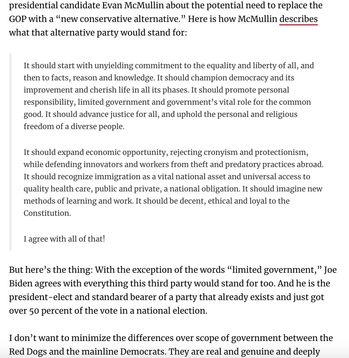 But then the conflation -- in my view a dubious one -- occurs, in the following passage quoting Evan McMullin: 5/