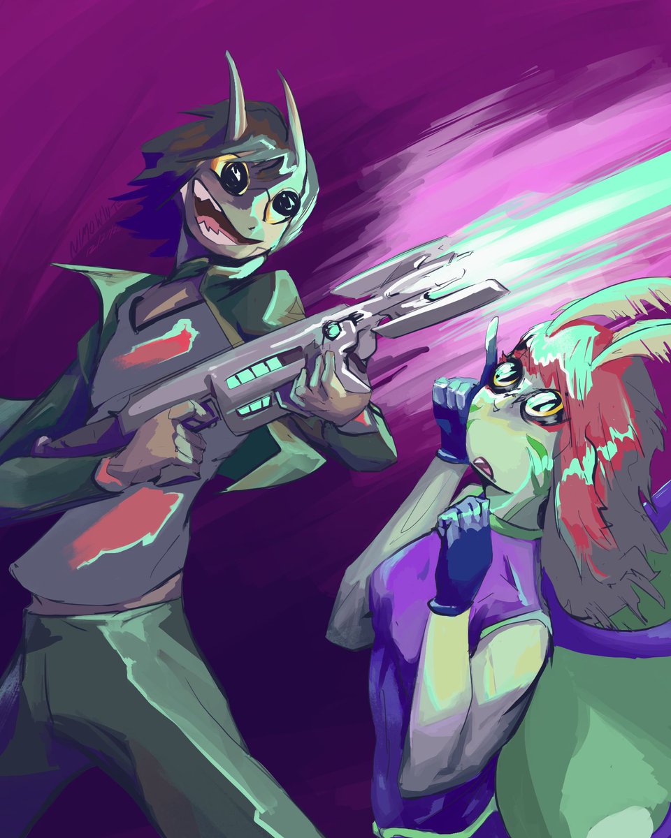 Theira from #CassiopeiaQuinn and Crunch from #SaffronandSage discovering compatible interests