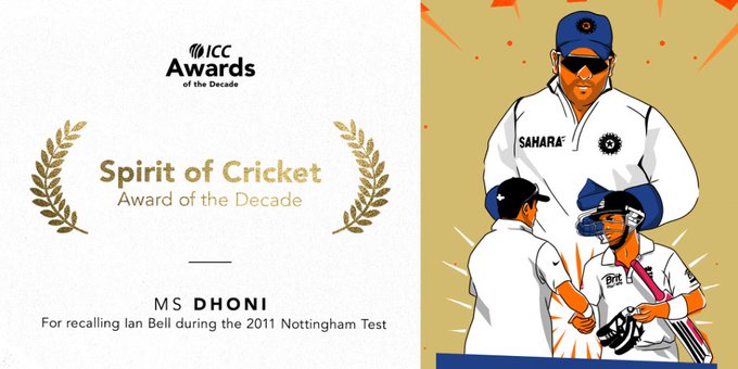 ICC Awards: Virat Kohli has won ICC Male Cricketer of the Decade award while MS Dhoni bagged the award for ICC Spirit of Cricket Award.