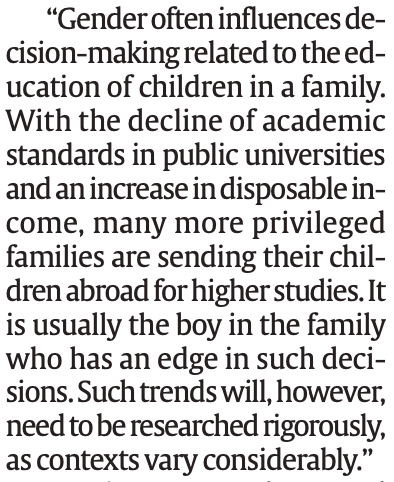 According to Poonam Batra, Professor of Education at DU, this finding is based on a small sample of women toppers and should not lead to sweeping generalisations. But she acknowledges a “gender lens” is important to understand such trends.
