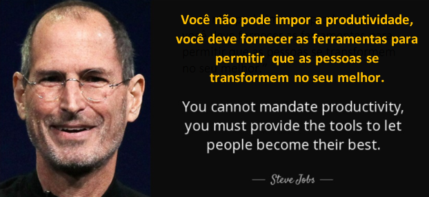 LakeTechBr's tweet image. “Você não pode impor a produtividade, você deve fornecer as ferramentas para permitir que as pessoas se transformem no seu melhor.” Steve Jobs