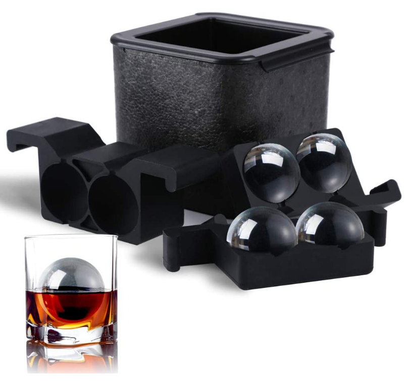 Ice form makes 4 larger ice balls at a time. Clear balls come out ridiculously clear, smooth and nearly invisible spheres of ice. 

#ice #Whisky  #Review  #freebies 
#DIY #homeMade