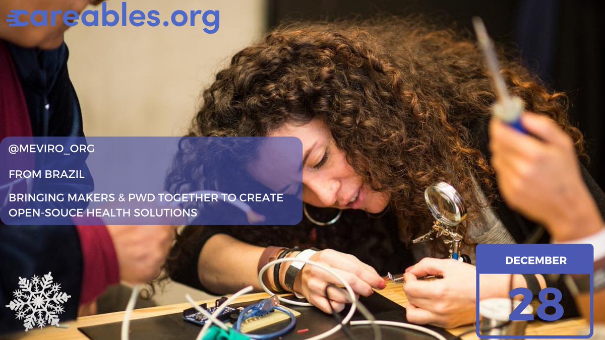 CareablesOrg's tweet photo. Today, On Day 28 of #31daysofcareables we feature @MeViro_org!
We love them for bringing makers and persons with disability together to create #opensource #assistivetech solutions ā¤ļøš¤
Wanna see or reproduce some more affordableĀ assistive tech solutions Follow us :-D https://t.co/Z2VP4Rl7kn