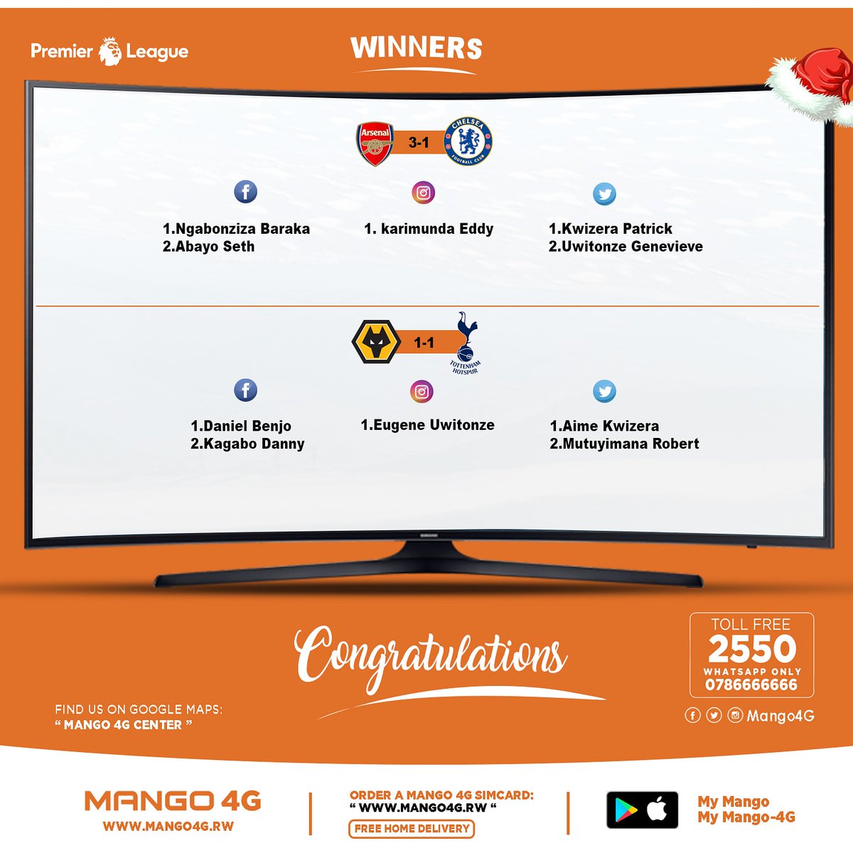 Mango4G's tweet image. This shows the prediction results of the football matches posted on our social media this past weekend.All the criteria mentioned in the captions are considered.The winners will reach us through WhatsApp number :0786666666 not later than Wednesday this week.#Mango4G #MUEP #MUIP