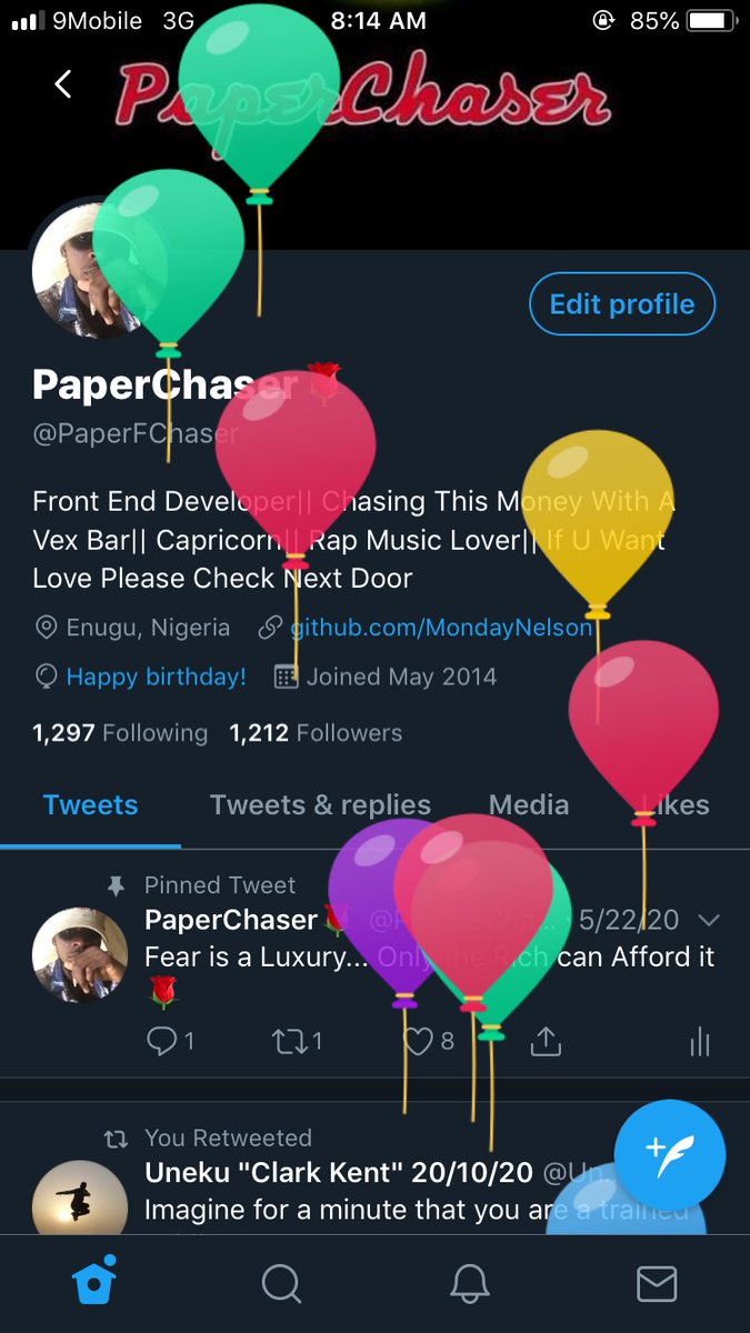 PaperFChaser's tweet image. Ooh Folk, I got a balloon 🤣. Cheers to Life 
#PaperChaser