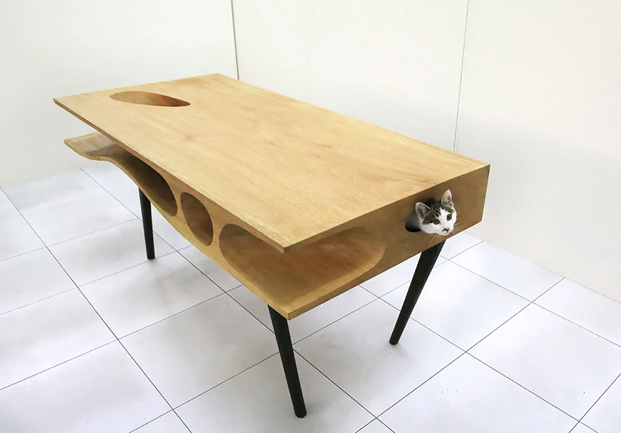 どこまでも猫目線のデスクが登場！人と猫が共存出来るデスクの正体とは！！