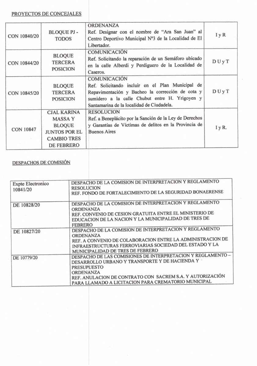 HCD3F's tweet image. Orden del día para la 3° Sesión de Prórroga del 2020.

@sergioiacovino

Se tomarán las medidas de protección y distanciamiento necesarias para cuidarnos entre todos.

Lo podes seguir en vivo hoy por:
fb.me/HCD3F