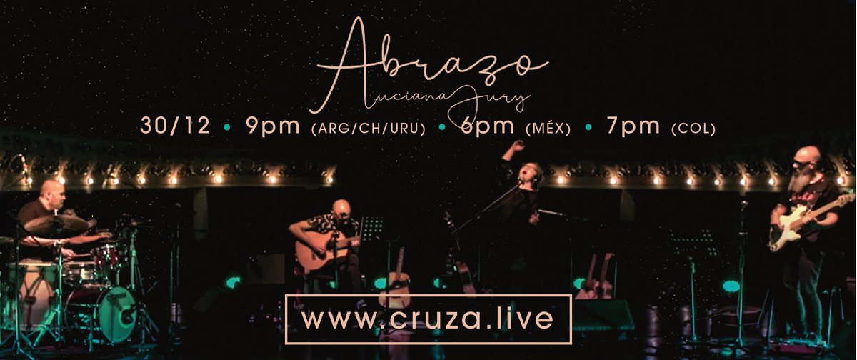 ¡Falta muy muy poco para el último abrazo del año! El 30/12 estaré online con ustedes mientras revivimos la presentación que realizamos con la banda desmesurada desde el Teatro Roma. Pueden adquirir las entradas acá 👉  cruza.live