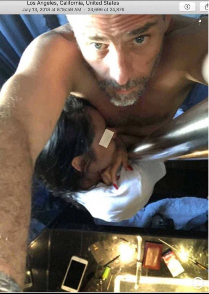 CarySimonds9's tweet photo. Hunter is Guilty!  Thanks to “ArtWrench”! I can not conceive of any rational excuse for this photo. As a graphic artist I examined it for photoshop editing and do not see any evidence that it was doctored. In fact... the more I look, the more damning it gets. https://t.co/Ewu8oHnIwU
