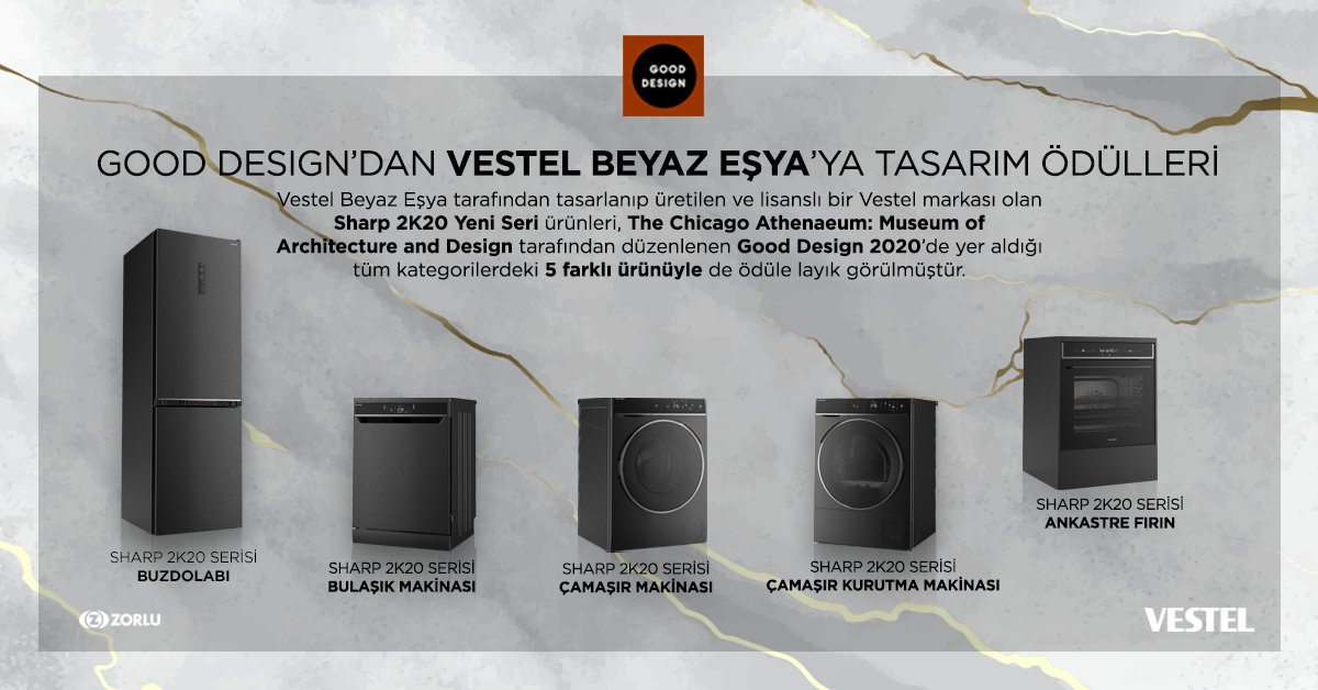 Vestel Beyaz Eşya'ya Chicago Museum of Architecture and Design'dan tasarım ödülleri! #Gururla
