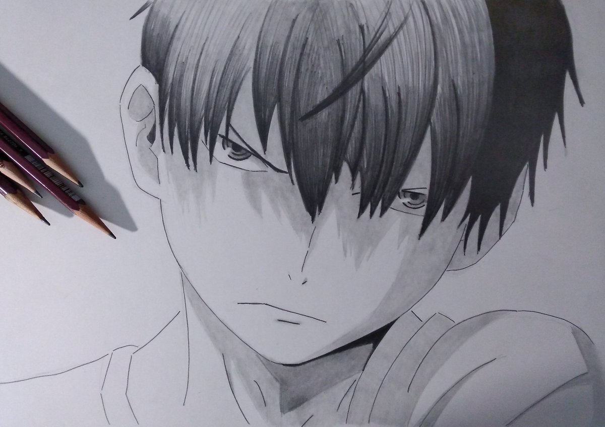 ミヨッシー ハイキュー 影山飛雄 模写 鉛筆画 アナログイラスト 影村屋塗り 影山飛雄描いてみました ミヨッシー ハイキュー 影山飛雄 模写 鉛筆画 アナログイラスト 影村屋塗り 影山飛雄描いてみました