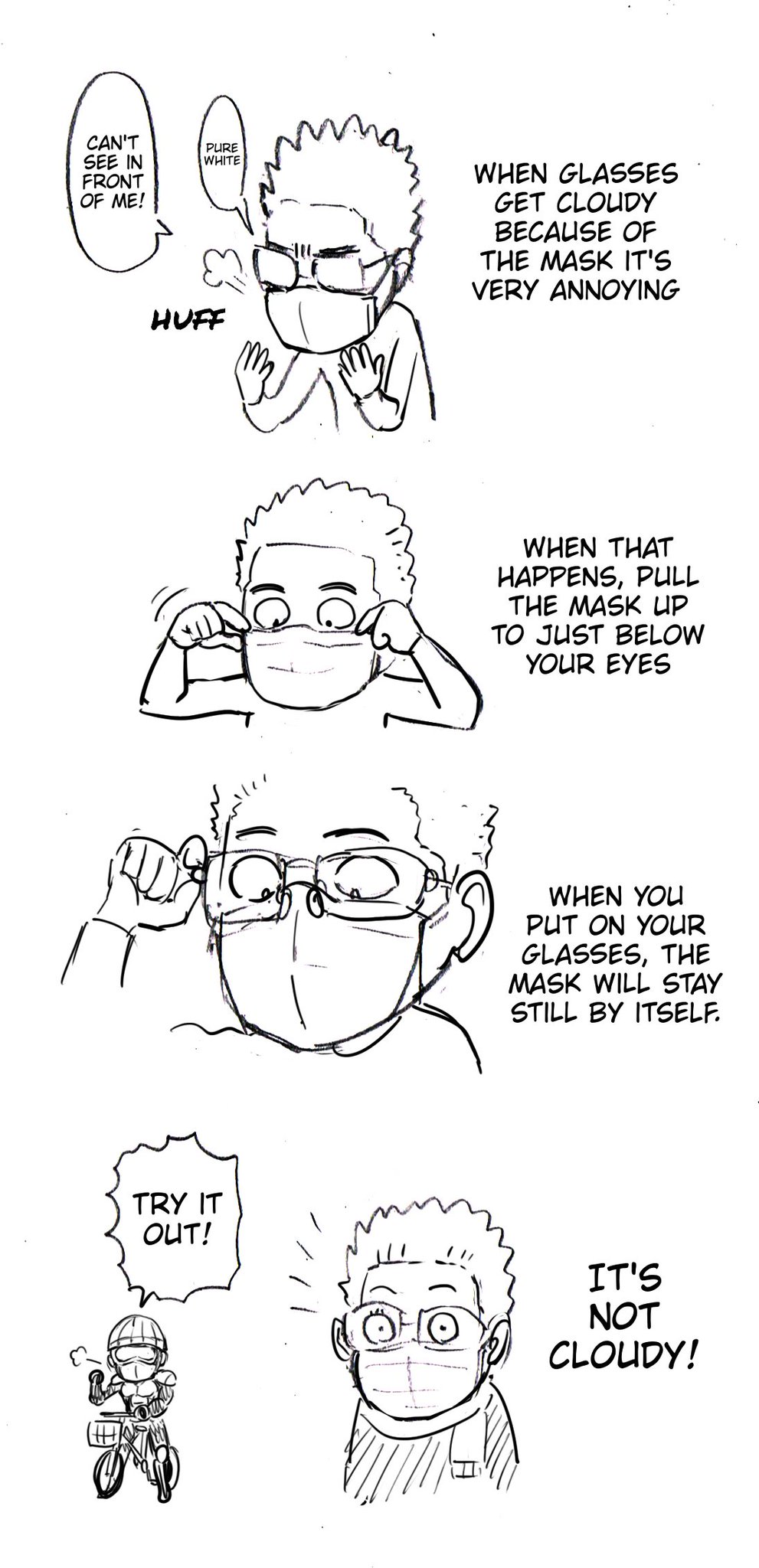 効果てきめん ある漫画家による メガネが曇らないマスクの付け方 イラストが話題に えのげ 効果てきめん ある漫画家による メガネが曇らないマスクの付け方 イラストが話題に えのげ