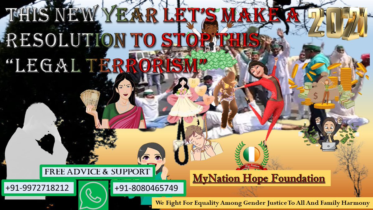 shriramyadav88's tweet photo. This new year let's make a resolution to stop this legal terrorism 🙏🙏
#HelpMeMyNation
#AbleButAbla
#BetiSeBachao
#BharatKaBeta
#CrimeByAblaNaari
#CrimeByBharatKiLakshmi
#FakeCases_498A_DV_125_307_354_376_377
#FightingLegalTerrorism
#Time2Change
#UnitedBy498A
#menslivesmatter https://t.co/uSUK34Hq9x