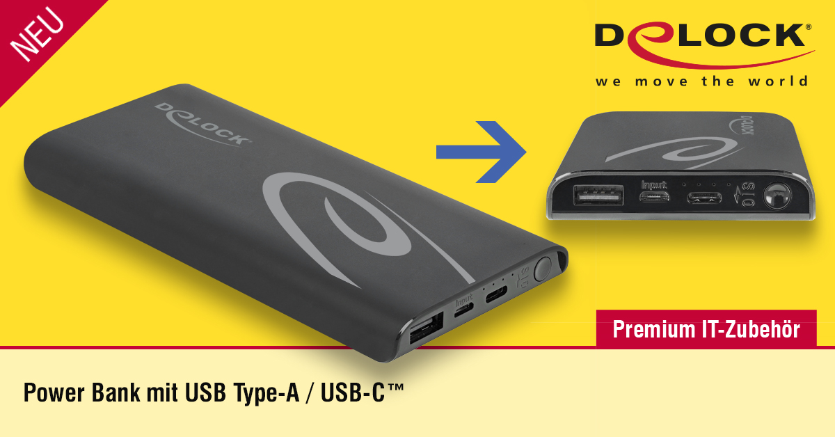 ALSODeutschland's tweet photo. Externer Akku (10000 mAh) kann zwei Geräte gleichzeitig mit USB Type-A / USB-C™ laden.
Jetzt mehr erfahren: https://t.co/EnrICEiH8d
#delock #Tragant #ALSO https://t.co/U0CPS1A113
