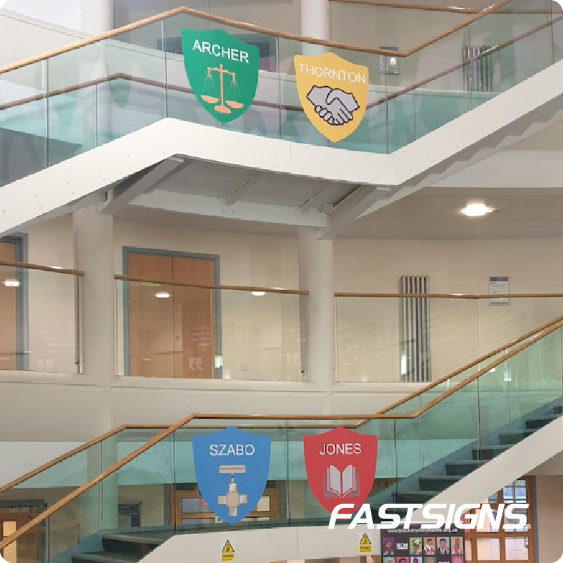 Fastsigns872's tweet photo. PROJECT OF THE WEEK: @LambethAcademy - School graphics applied to various areas of the facility to encourage and remind pupils of the school spirit.  Full colour vinyl applied to the wall and glass panels. With large PVC banners to the exterior fence. #FASTSIGNS #Vinyl #PVCBanner https://t.co/WZMesGFEXP