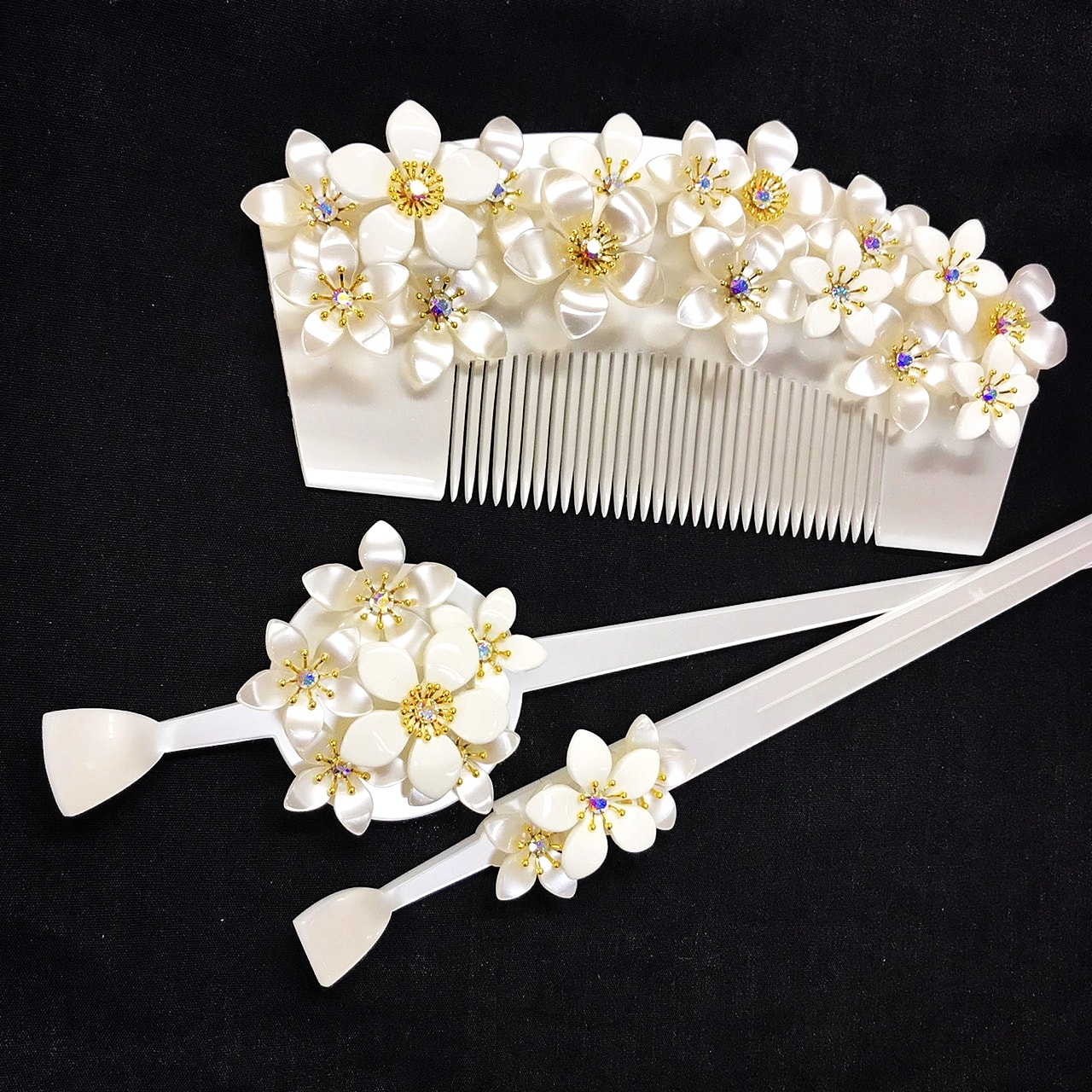 箱入りプレゼントラッピング済み 前櫛＆平打ち＆芳丁 大衆演劇に