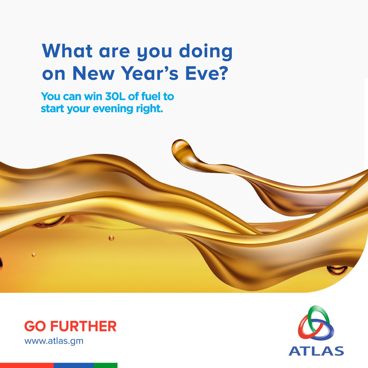 What are you doing on New Year's Eve? You can win 30L of fuel to start your evening right. To enter, like, share and follow us. Winner will be announced on Thursday.

#gofurther #gambia #atlasenergy
