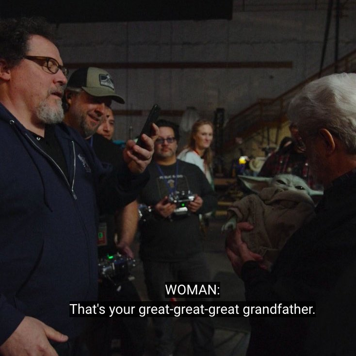 sw_tweets's tweet photo. George Lucas and #Grogu behind the scenes of #TheMandalorian S2 https://t.co/u2xQ4E0tcM