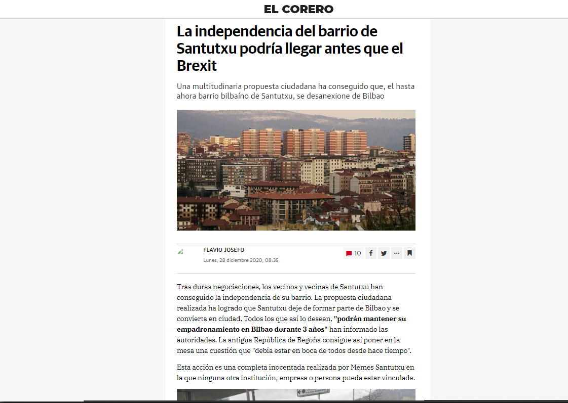 MemesSantutxu's tweet photo. 🔴ULTIMA HORA | Se reconoce la independencia del barrio de Santutxu tras nuetra solicitud de desanexionarnos, los tramites se llevarán a cabo en unas semanas #Santutexit https://t.co/kgMtqEsgnp