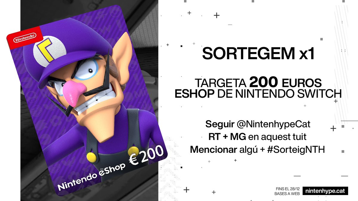 NintenhypeCat's tweet photo. 💥Només avui, 28/12/2020, sortegem una targeta de 200 euros per la @Nintendo #eShop! Guanyador/a en 24 hores!

👉 Seguir @NintenhypeCat 
👉 RT + MG en aquesta piulada
👉 Mencionar algú amb hashtag #SorteigNTH

‼️ Important! Consulteu les bases a la web: https://t.co/0UQC7ulhPj https://t.co/z0uvGbbdIw