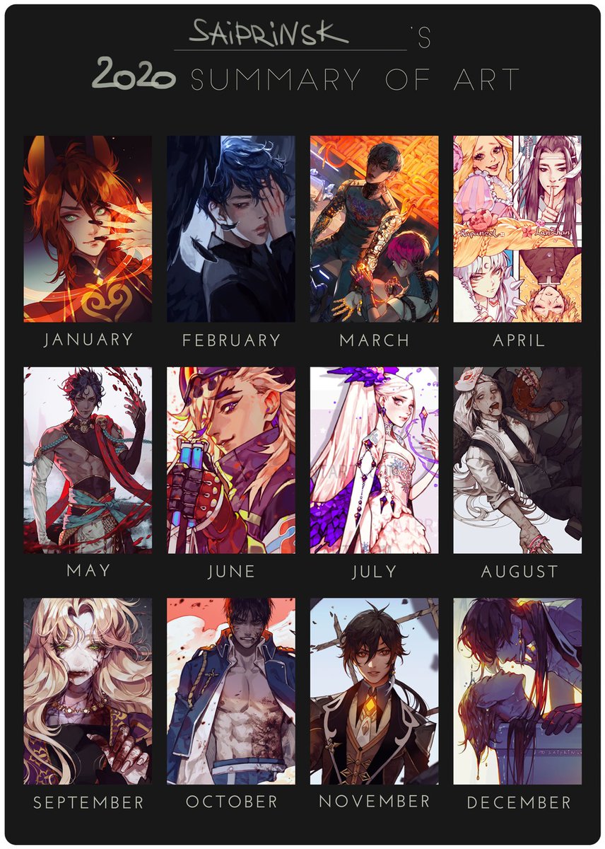 нужно больше рисовать в следующем году, милорд 
#summaryofart2020 