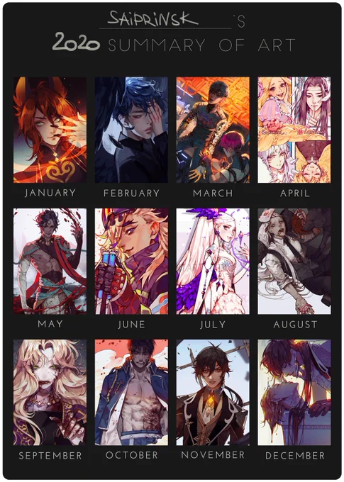 нужно больше рисовать в следующем году, милорд 
#summaryofart2020 