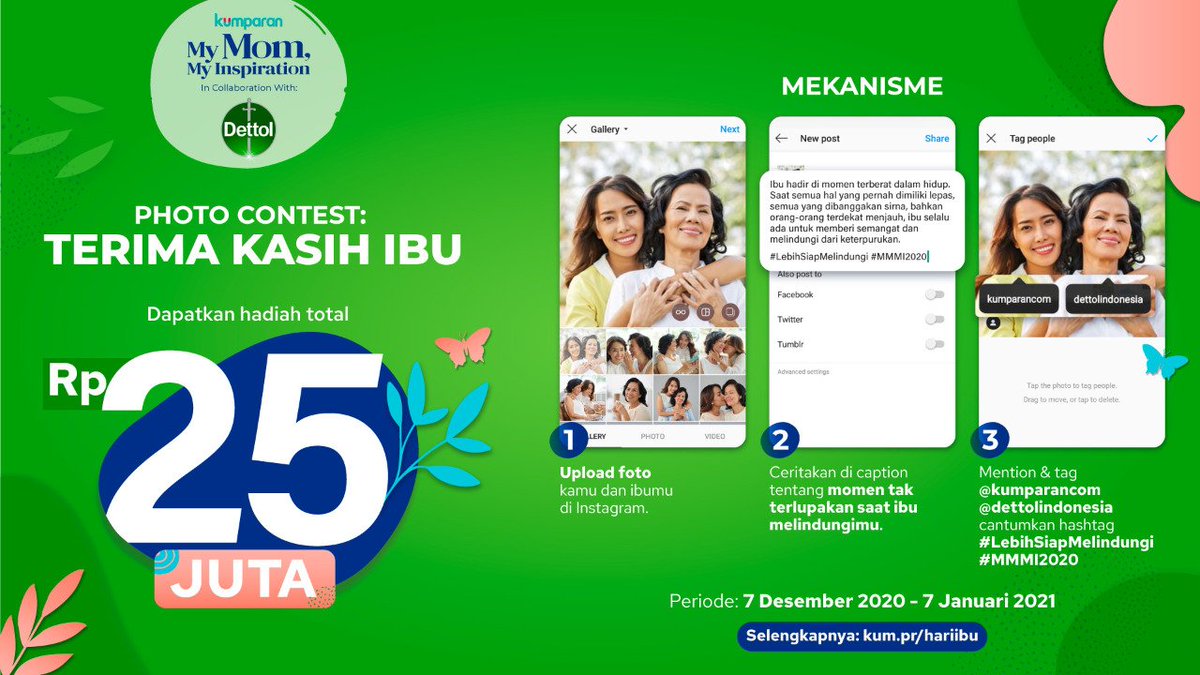 DiajengLrst's tweet photo. Ikutan photo contest dari @kumparan yuk! Hadiah total 25jt, temanya "Terima Kasih Ibu" ❤️ caranya: upload foto bareng ibu di instagram dan ceritakan kedekatan kalian! Kontes ini sampai 7 Januari 2021 yaa. Cek: https://t.co/tpqGPCTFKN untuk info~ 

#LebihSiapMelindungi #MMMI2020 https://t.co/YHYFku2Mrx