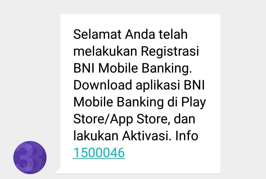 azzam_willdone's tweet photo. @BNICustomerCare @BNI Saya belum pernah mengaktifkan layanan/ registrasi bni mobile banking tapi tiba2 dpt sms pemberitahuan telah registrasi. Apakah nomor hp saya telah dibajak orang lain atau gmn? https://t.co/km9RDouDE0