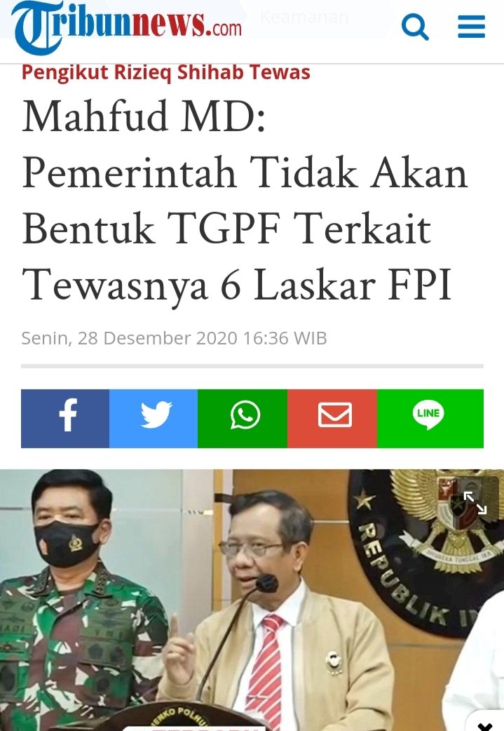 Kenapa pemerintah Tidak Akan Bentuk TGPF ?

Berarti patut diduga bahwa Pemerintahlah yang menyuruh Eksekusi 6 Laskar itu, jika begitu maka pilihannya bawa kasus Pembantaian Rakyat kePengadilan HAM Internasional. Pembantaian 6 Orang ini sebuah kejahatan serius terhadap kemanusiaan